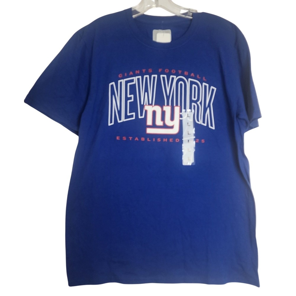 New York Giants‎ Men Blue SZ L Short Sleeve Team Apparel T-shirt NFL